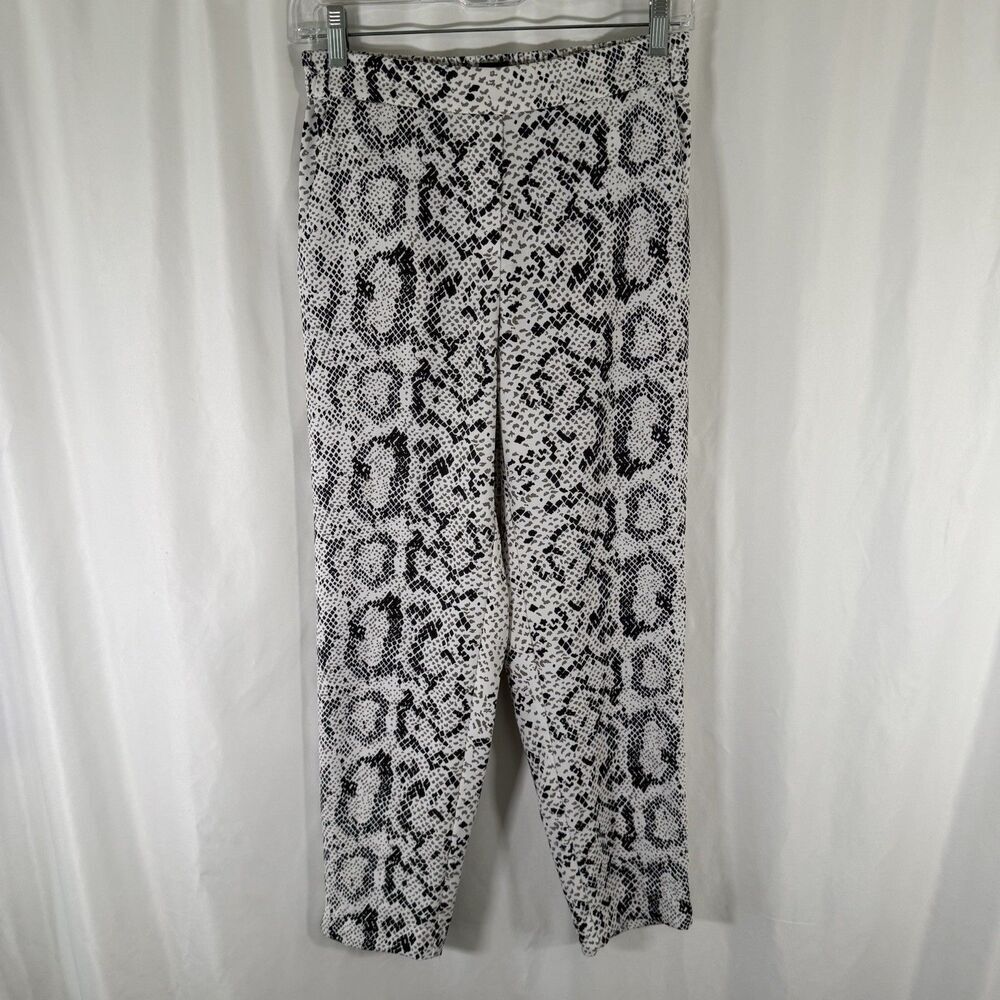 J. Crew Jamie Pant Women's 2 Black White Scales Pull On Elastic Waist